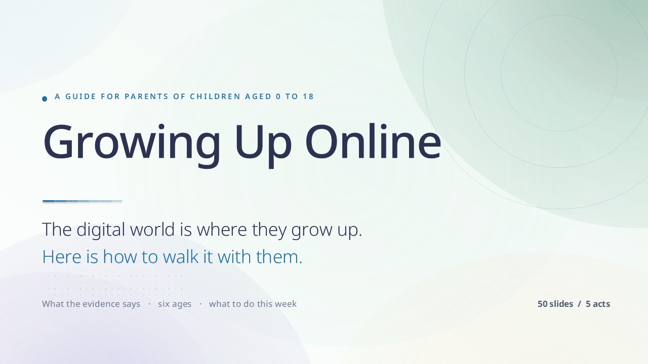 Child Safety Online: Growing Up Online (Watercolor Edition, 50 Slides) preview