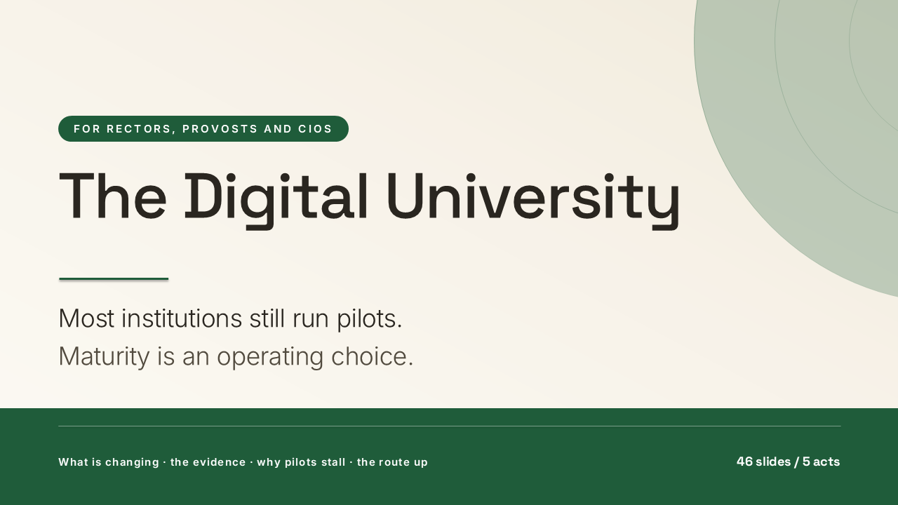 The Digital University: From Pilots to Maturity (46 Slides) preview