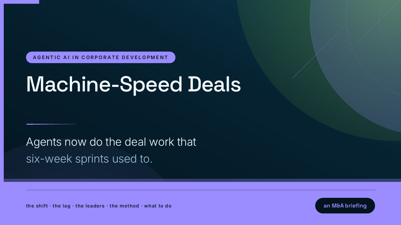 Machine-Speed Deals: Agentic AI in Corporate Development (48 Slides) preview