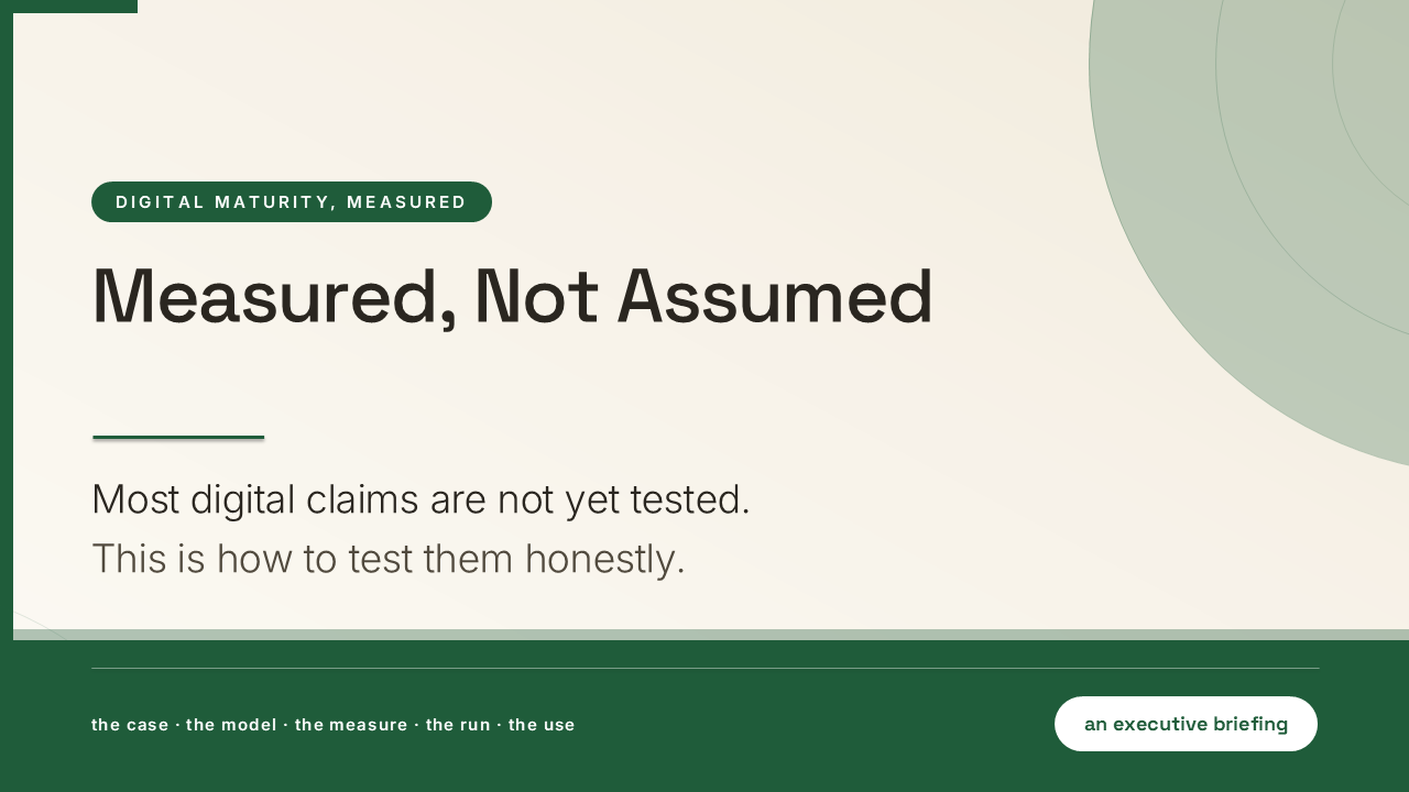 Measured, Not Assumed: Scoring a Digital Organisation (51 Slides) preview