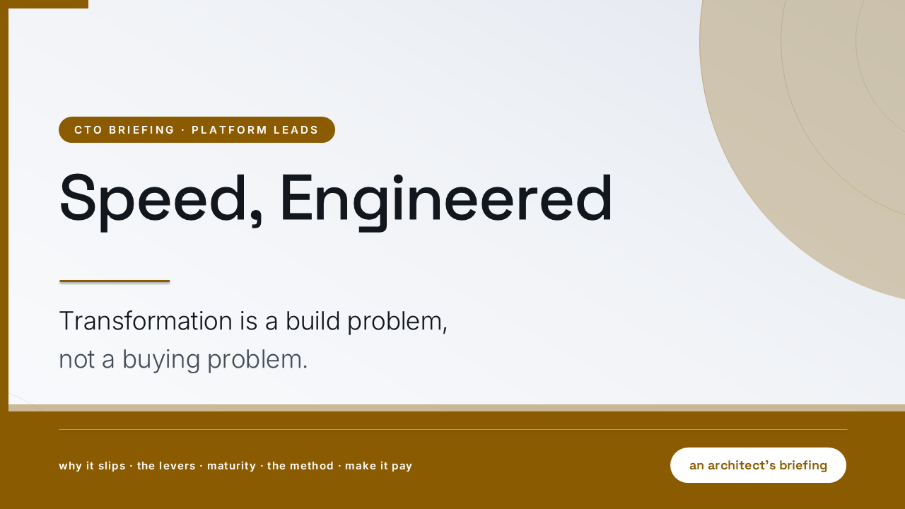 Speed, Engineered: Levers that Accelerate Transformation (50 Slides) preview
