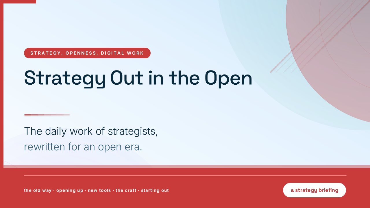 Strategy Out in the Open: Open Strategy at Work (50 Slides) preview